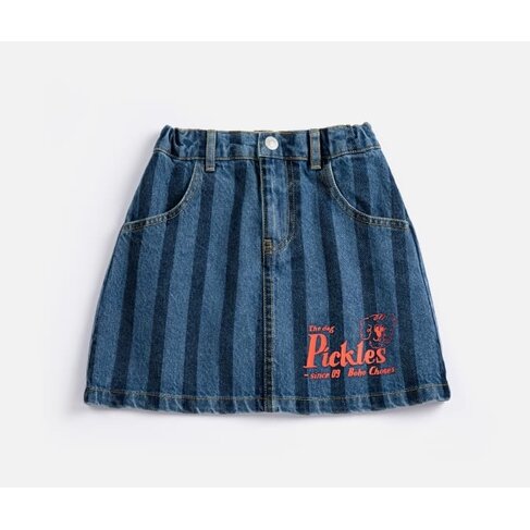Bobo Choses Pickles The Dog Striped denim skirt