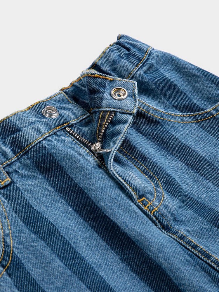 Bobo Choses Pickles The Dog Striped denim skirt