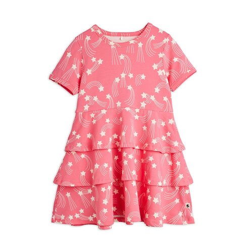 Mini Rodini Starfall aop ss dress - pink
