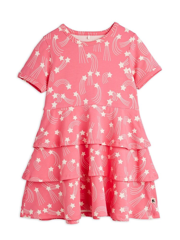Mini Rodini Starfall aop ss dress - pink