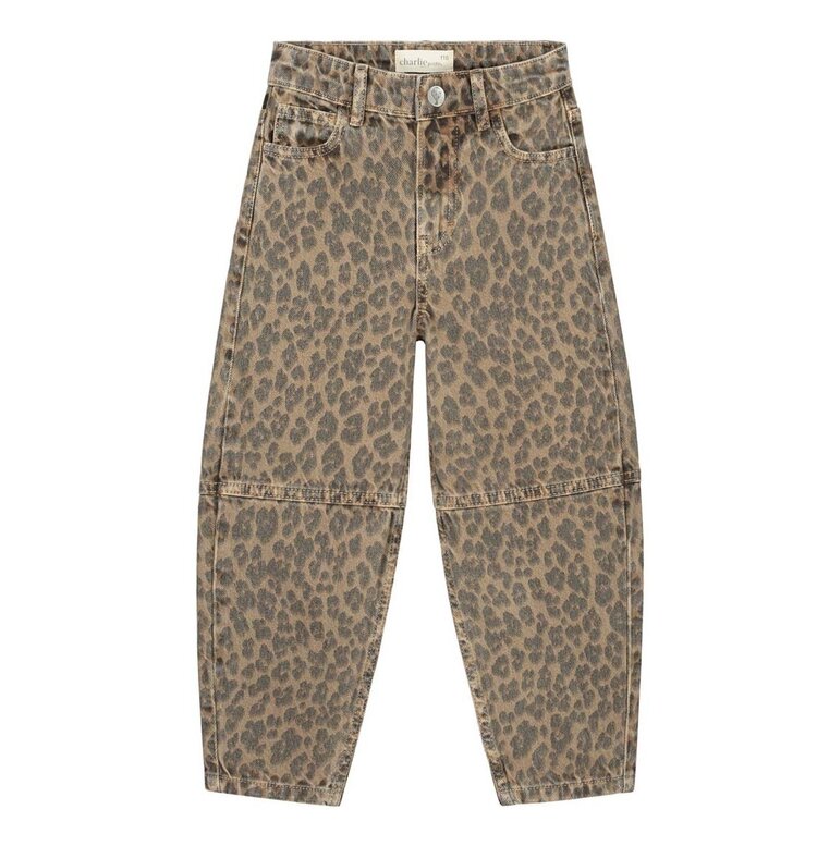 Charlie Petite Lou Balloon Jeans - Leopard Print