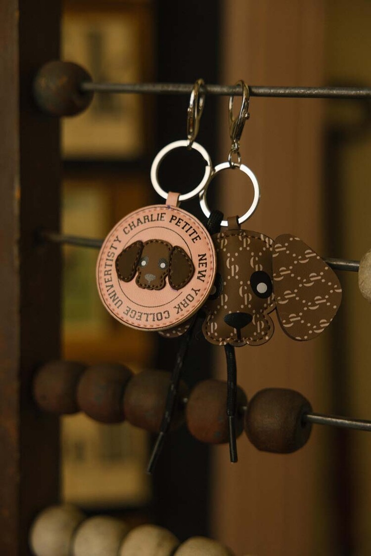 Charlie Petite Percey Key Chain - Brown - Pink