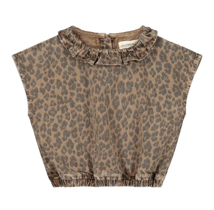 Charlie Petite Paige Top - Leopard Print