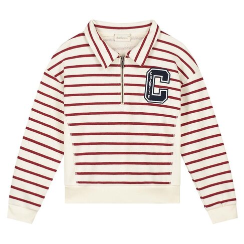 Charlie Petite Parker Sweater - Stripes Bordeaux/Ecru