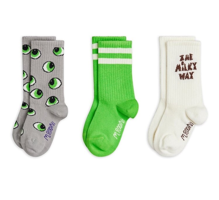 Mini Rodini Eyes 3-pack socks