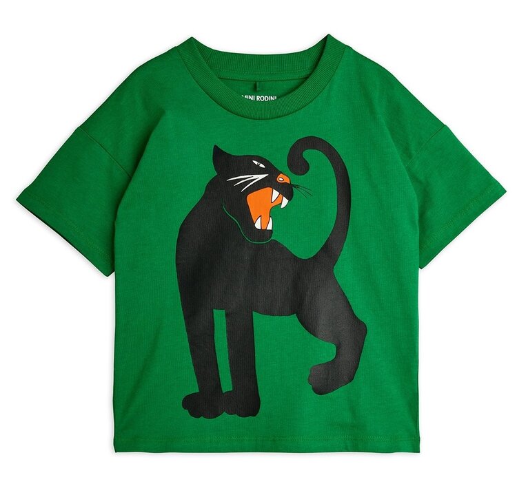 Mini Rodini Panther sp ss tee - Green