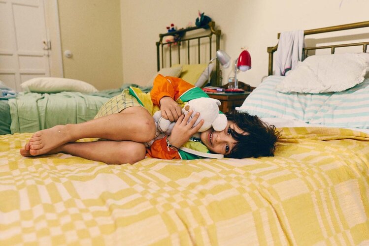 Bobo Choses  Spicy Window Pane woven Bermuda shorts