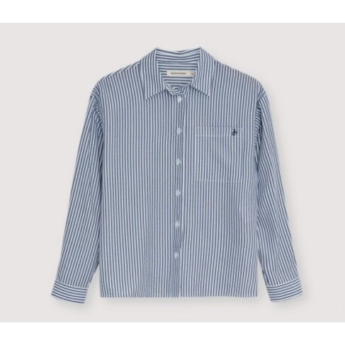 The New Society Alheli Teen Shirt - Summer Midnight Stripes