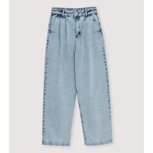 The New Society TNS Pleat Denim Teen Pant - Bleach Denim