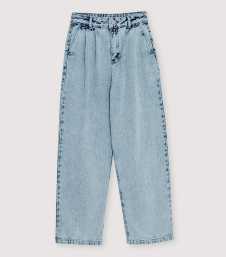 The New Society TNS Pleat Denim Teen Pant - Bleach Denim