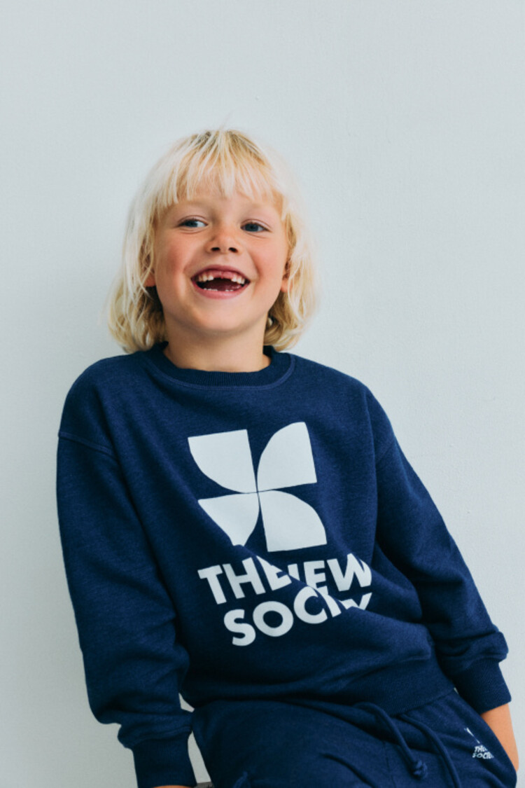The New Society TNS Logo Sweatshirt - Indigo Denim