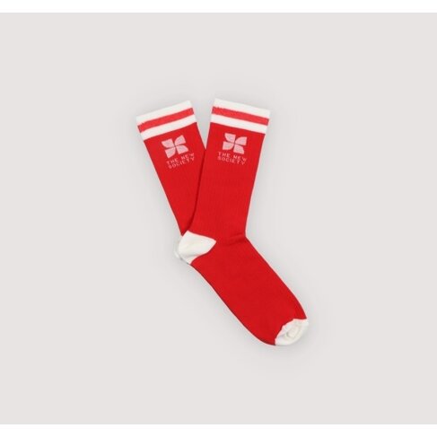The New Society TNS Logo Sock - Tulip Red