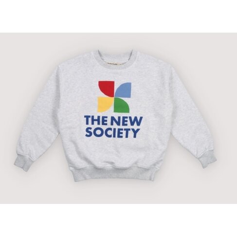 The New Society TNS Logo Sweatshirt - Light Grey Melange