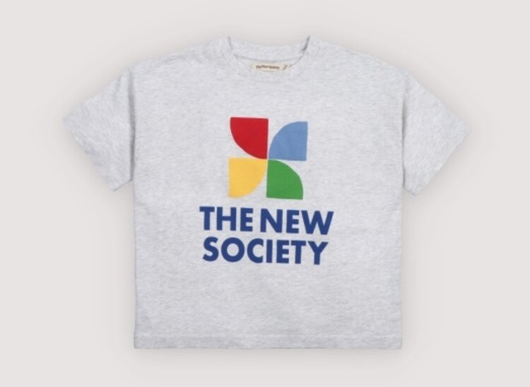 The New Society TNS Logo T-Shirt - Light Grey Melange