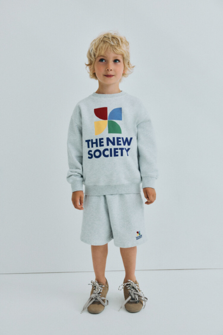 The New Society TNS Logo Short - Light Grey Melange