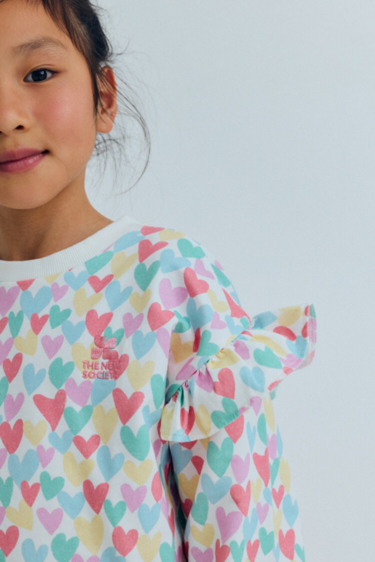 The New Society Anis Sweatshirt - Hearts Print