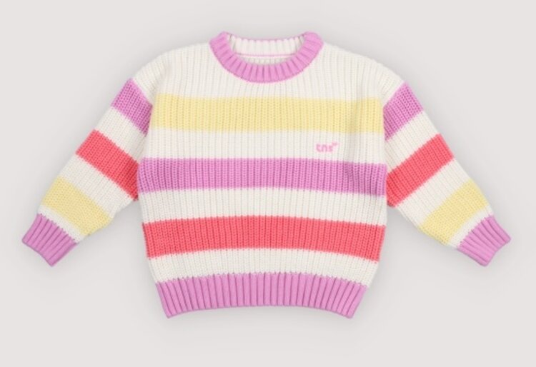 The New Society Celosia Jumper - Pink Lavander Stripes