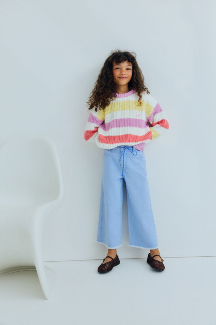 The New Society Celosia Jumper - Pink Lavander Stripes