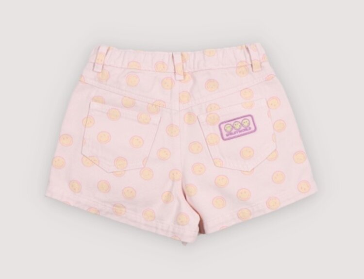 The New Society Smiley Denim Short - Smiley Print