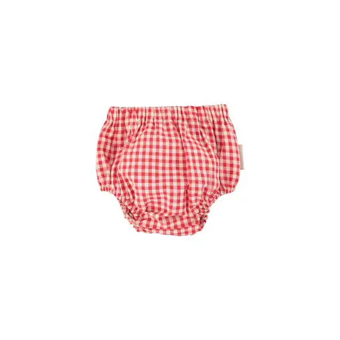 Piupiuchick baby bloomers | red & ecru checkered