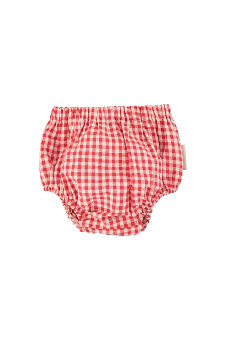 Piupiuchick baby bloomers | red & ecru checkered