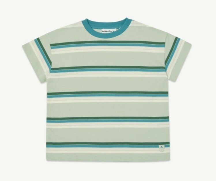 Main Story UK Loose Tee - Green Tint Stripe Jersey
