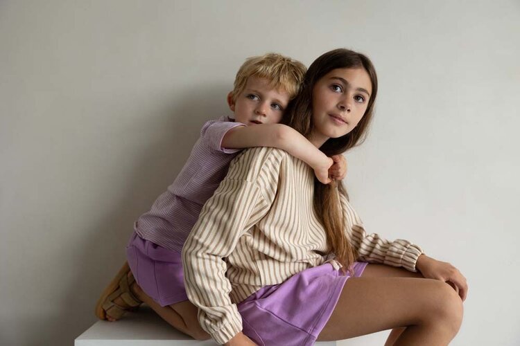 Phil & Phae Summer sweater stripes - vintage gold stripes