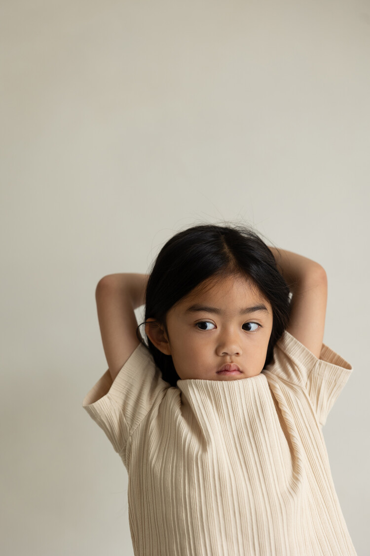 Phil & Phae Multi-rib oversized tee s/s - creamy oat