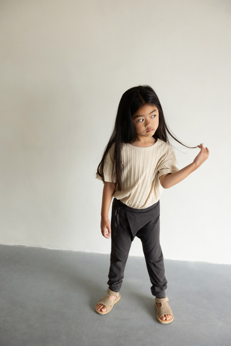 Phil & Phae Multi-rib oversized tee s/s - creamy oat