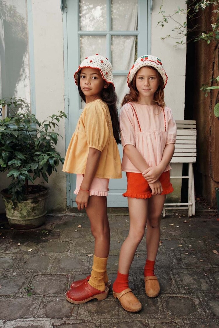 Emile et Ida Short Volant Eponge - Coquelicot