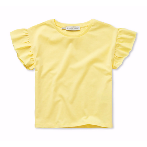 Sproet & Sprout Girls T-shirt Ruffle Sleeve - Pastel Yellow