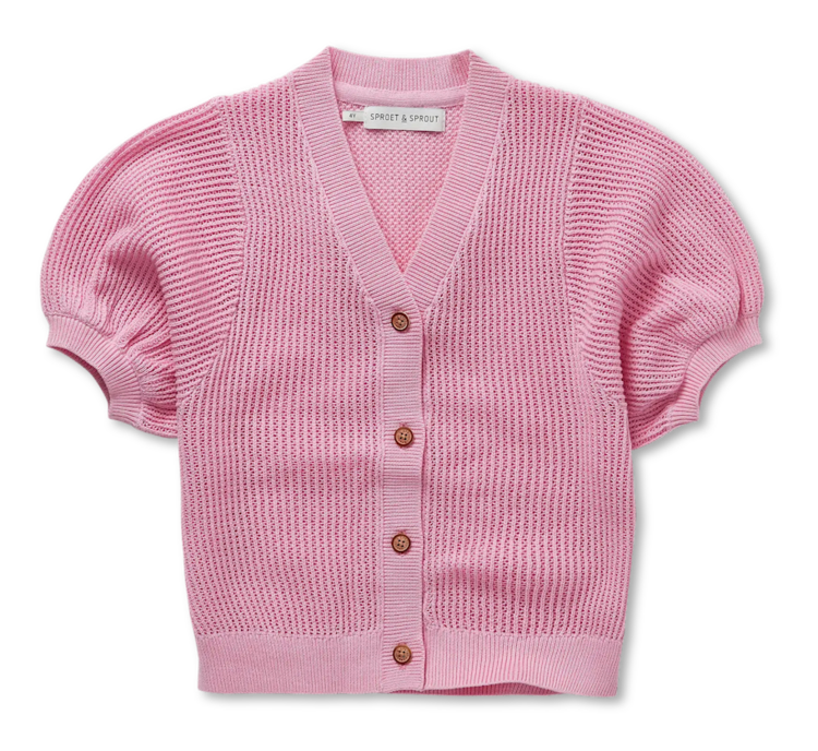Sproet & Sprout Girls Knitted Cardigan -  Podium Pink