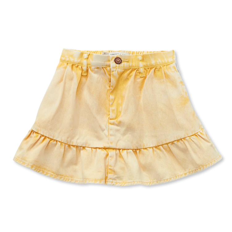 Sproet & Sprout Denim Peplum Skirt - Pastel Yellow