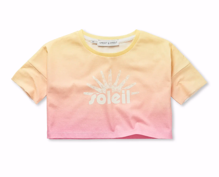 Sproet & Sprout Cropped T-shirt Rainbow Dye - Podium Pink