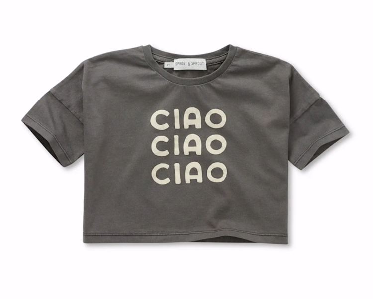 Sproet & Sprout Cropped Top Ciao - Washed Black