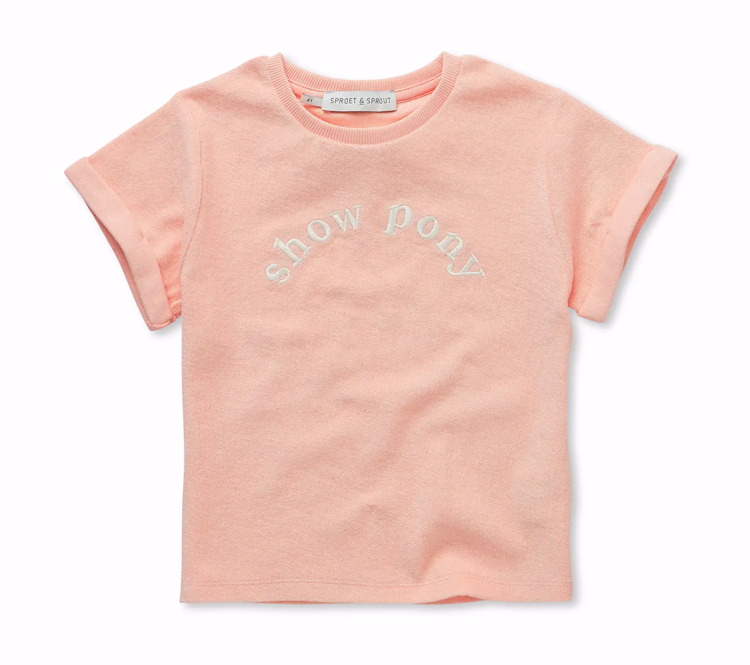 Sproet & Sprout Terry T-shirt Show Pony - Blush Pink