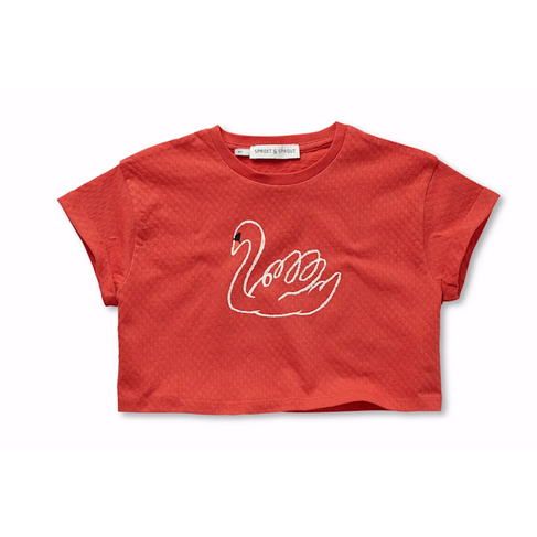 Sproet & Sprout Boxy T-shirt Swan - Fiesta