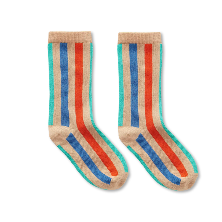 Sproet & Sprout Socks Multi Stripe Green - Sand