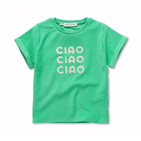 Sproet & Sprout Terry T-shirt Ciao - Jade Green