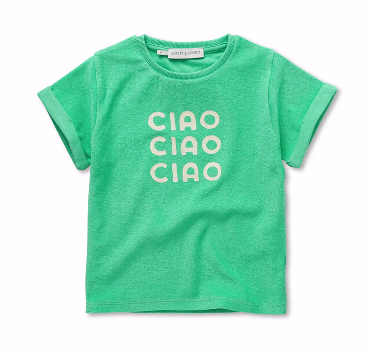 Sproet & Sprout Terry T-shirt Ciao - Jade Green