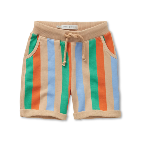 Sproet & Sprout Sweat Shorts Multi Color Stripes - Sand