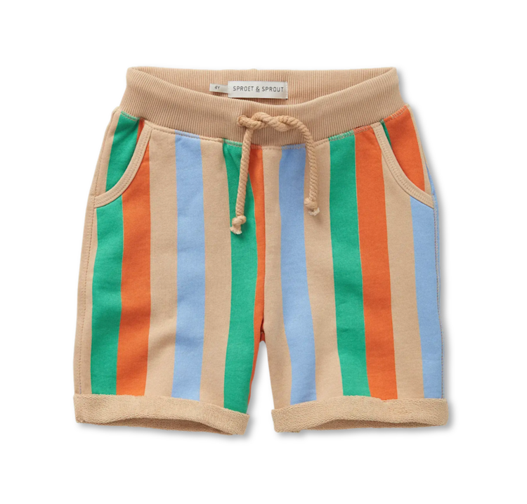 Sproet & Sprout Sweat Shorts Multi Color Stripes - Sand