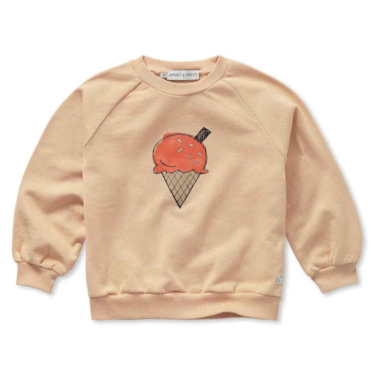 Sproet & Sprout Raglan Sweatshirt Ice Cream - Sand