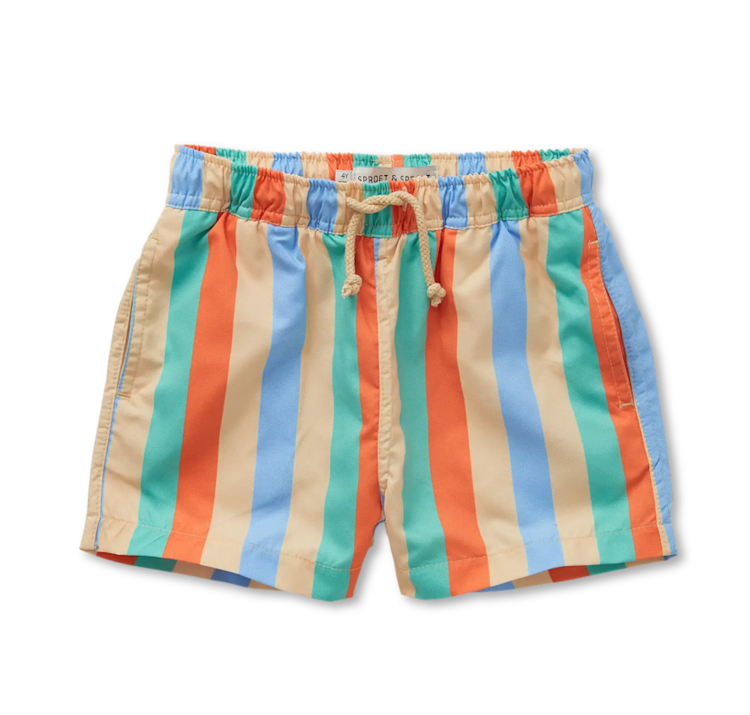 Sproet & Sprout Swim Shorts Multi Stripes - Sand