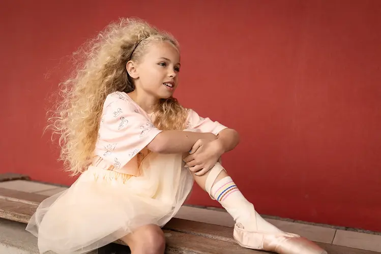 Sproet & Sprout Girls T-shirt Swan Print - Blush Pink