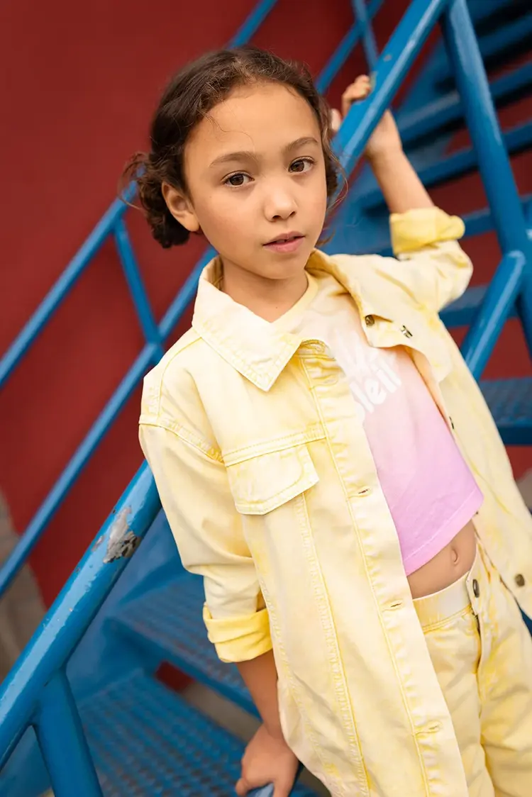 Sproet & Sprout Cropped T-shirt Rainbow Dye - Podium Pink