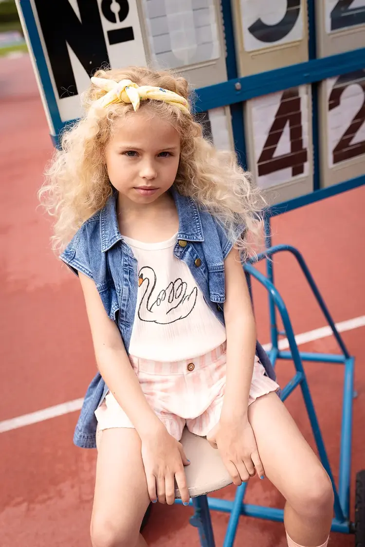 Sproet & Sprout Girls Spaghetti Top Swan - Off-White