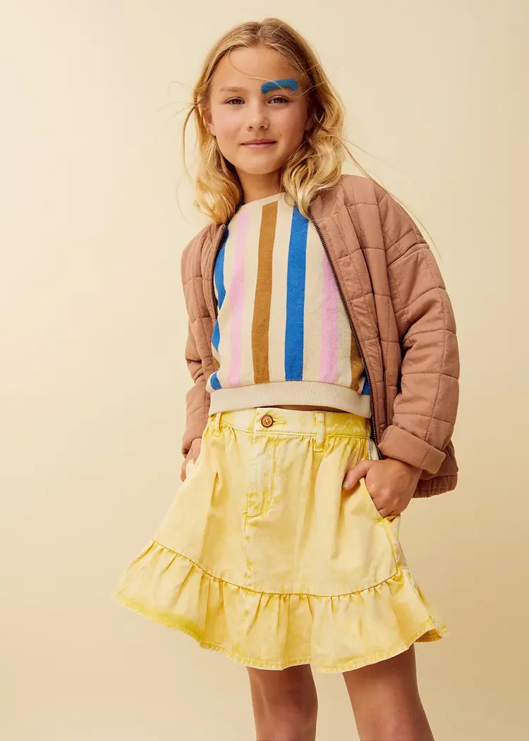 Sproet & Sprout Denim Peplum Skirt - Pastel Yellow