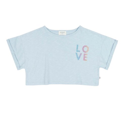 Jenest Lizia Cropped T-shirt - Water Blue