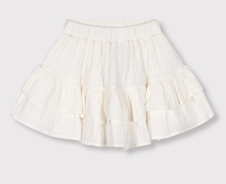 ALIX Woven Crinkle Skirt - Soft White